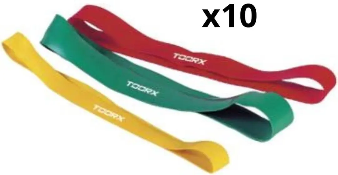 Toorx Fitness Weerstandsbanden Geel - 10 Stuks - 30cm