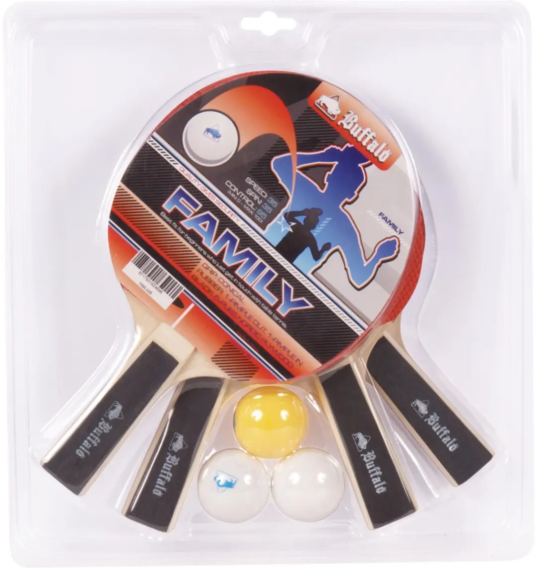 Buffalo Family Tafeltennisbat met bal - 1 Stuks - Zwart