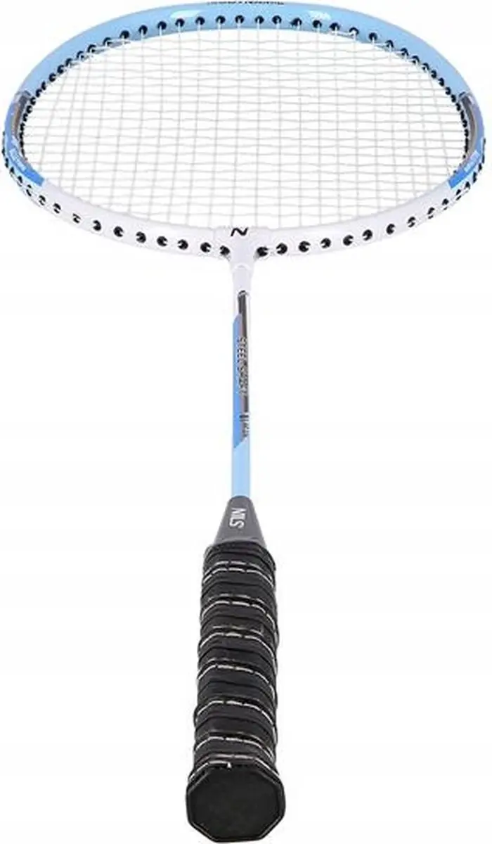 Nils NR204 Aluminium Badmintonracket - Zwart/Blauw - met Koffer