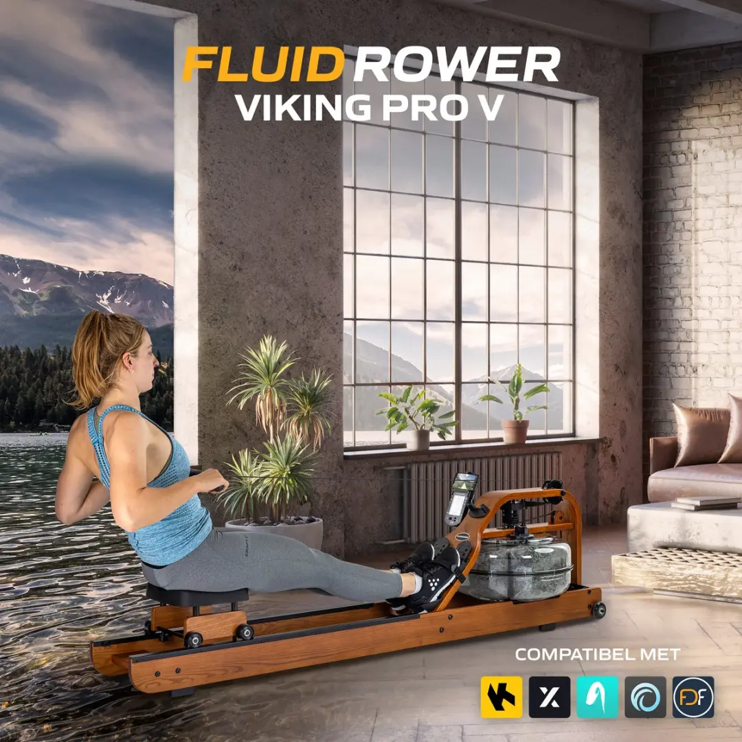 Fluid Viking Pro V Roeitrainer - 5 Niveaus - Bruin