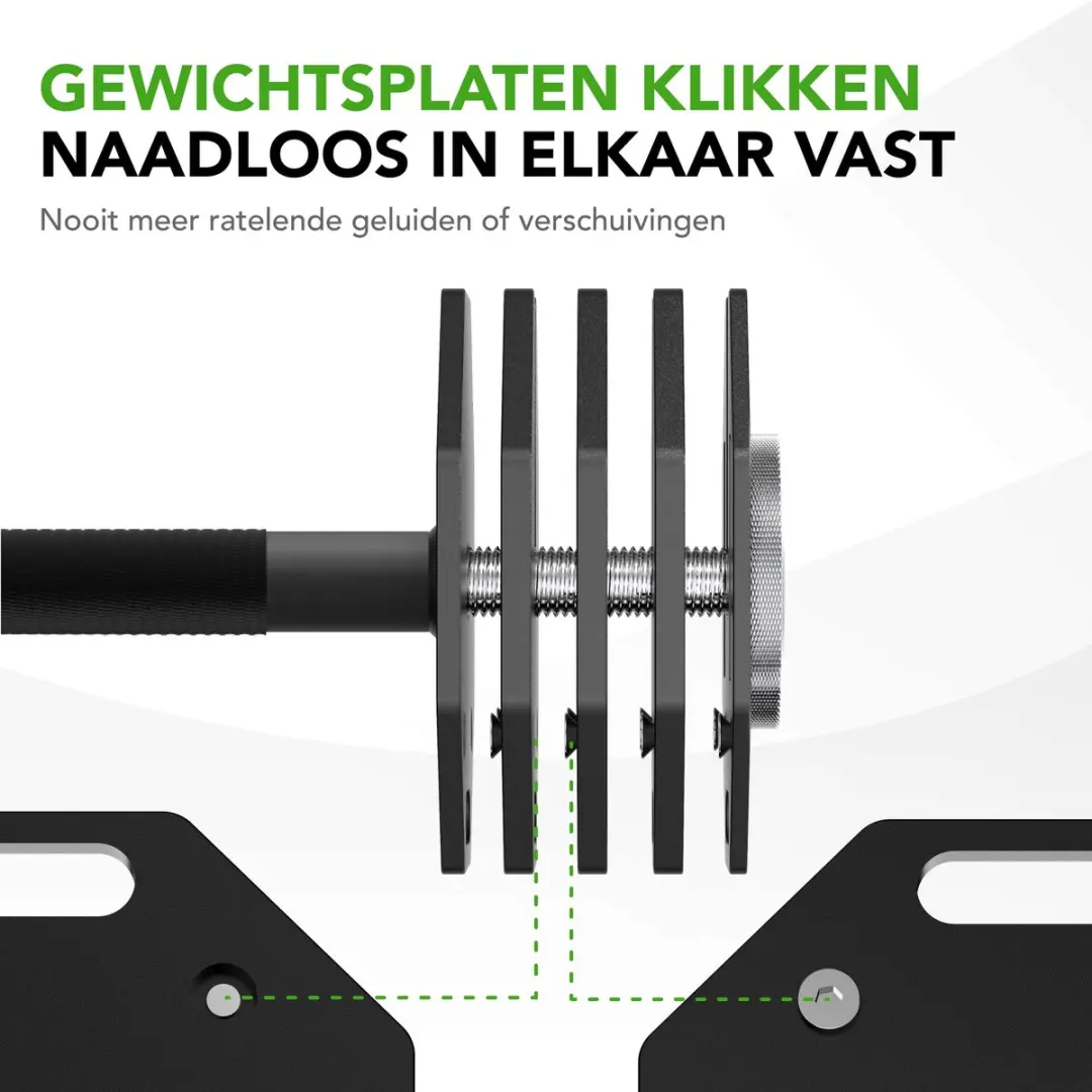 Tunturi Rapid Verstelbare Barbell 107kg - 51-delig - Zwart
