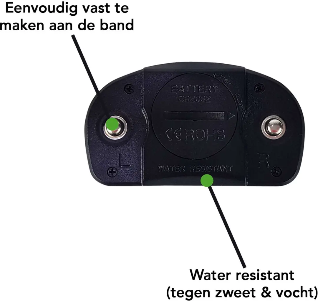 Tunturi Universele Hartslagband - Borstband 5.3 kHz - Zwart/ Groen