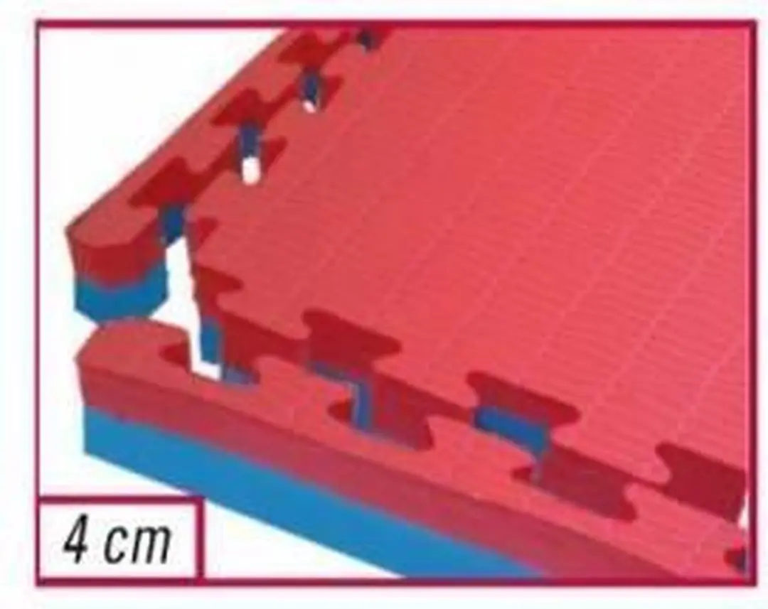 Toorx Vechtsportmat 1m² 4cm - 100x100cm - Blauw/Rood