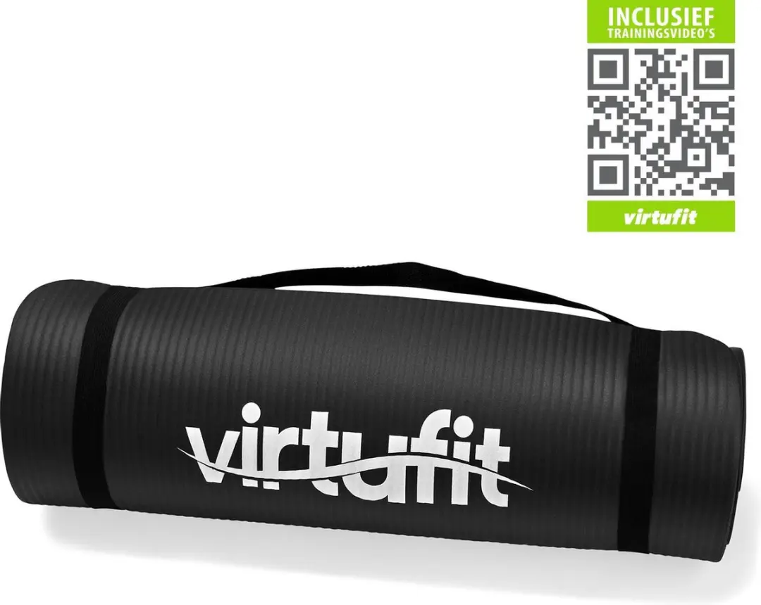 Virtufit NBR Fitnessmat 180x60cm Zwart
