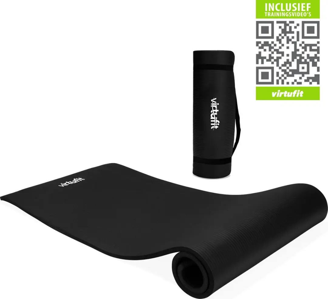 Virtufit NBR Fitnessmat 180x60cm Zwart