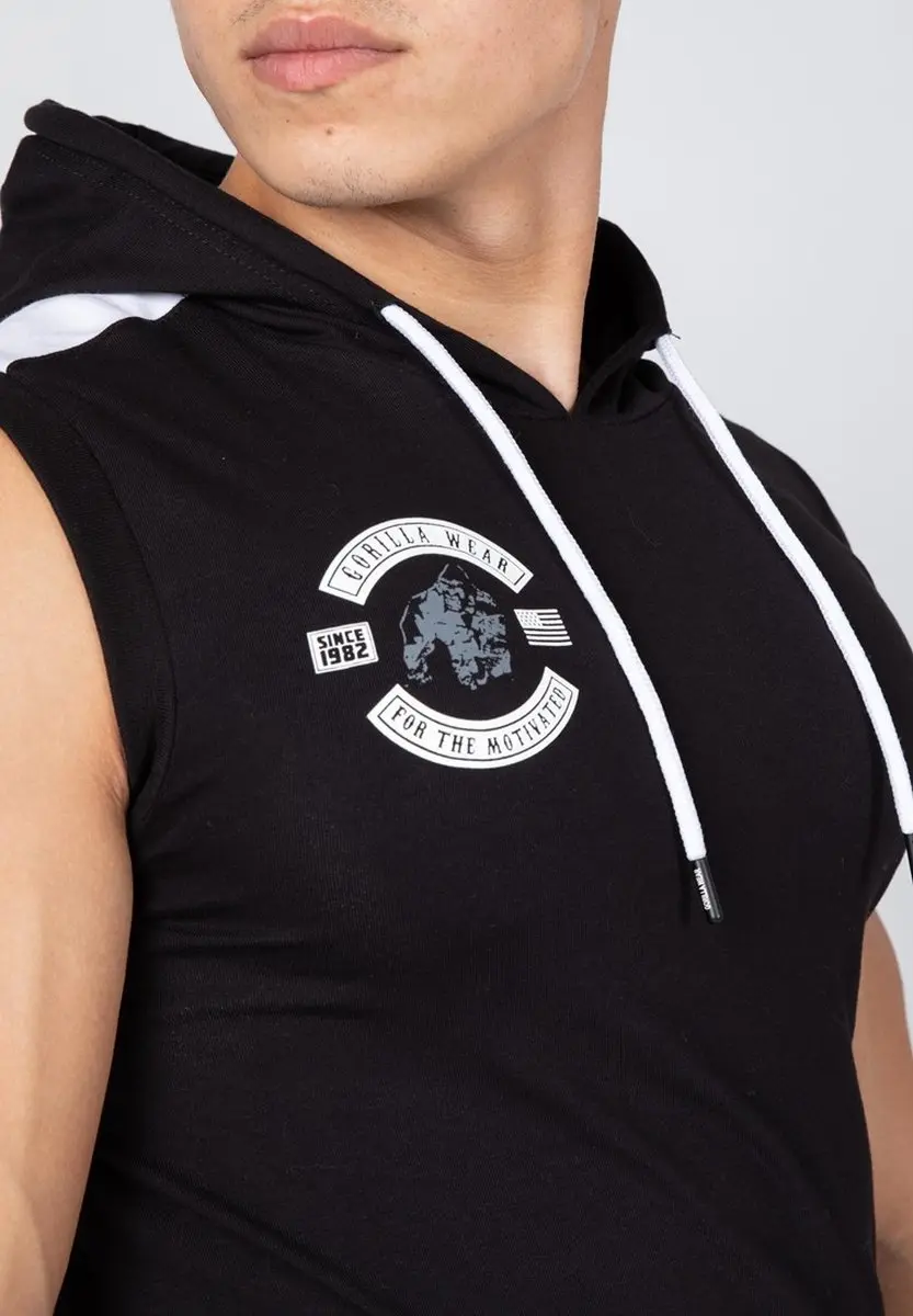 Gorilla Wear Oswego S/L Hooded T-Shirt 2XL - Zwart