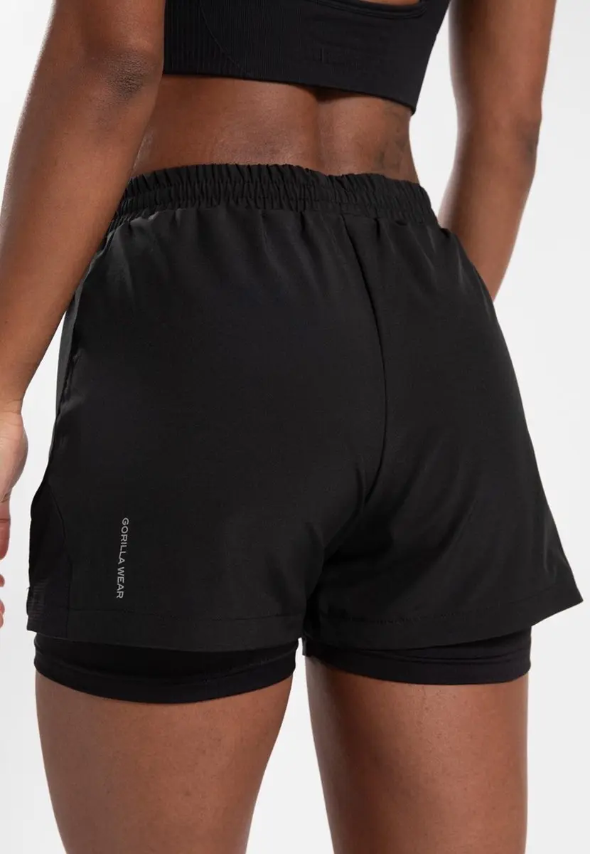 Gorilla Wear Katy 2-in-1 Shorts S - Zwart
