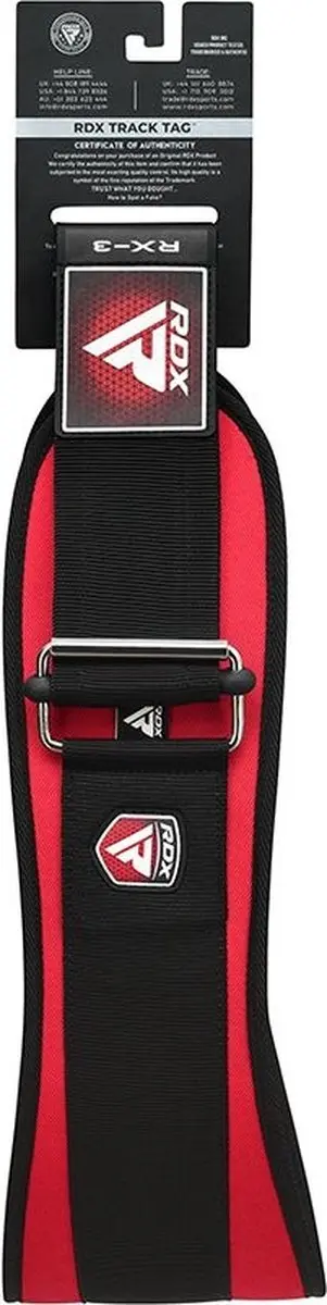 RDX Sports X3 Gewichtsriem - Neopreen Rood - afbeelding 6 van 6
