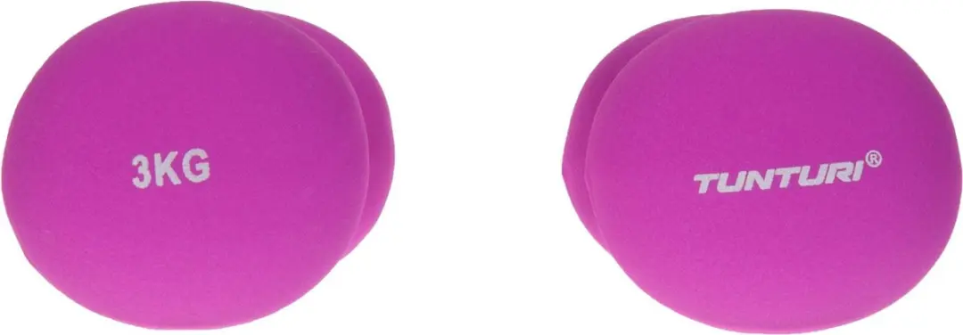 Tunturi Dumbbellset 2x3kg - Fluor Paars