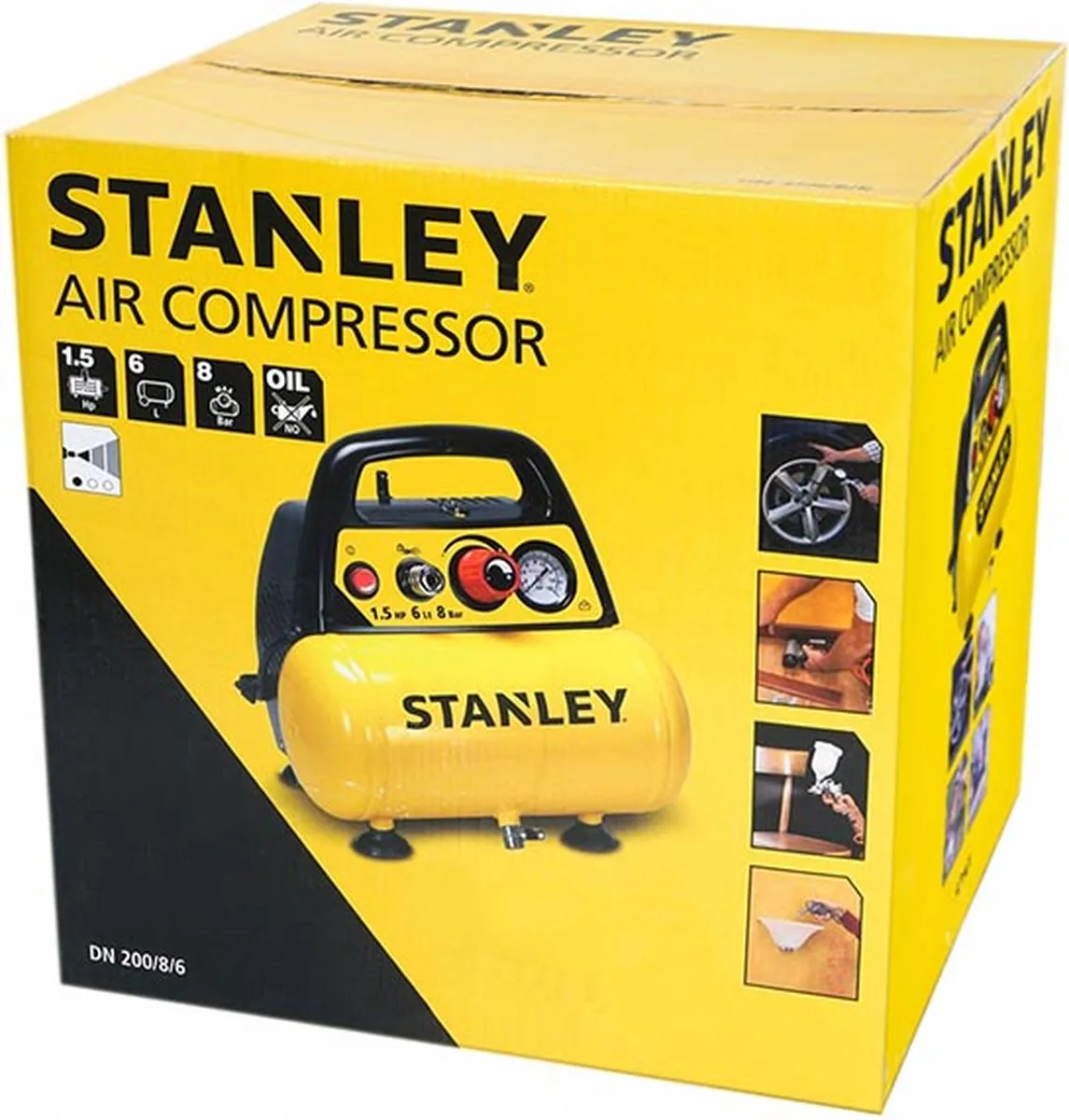 Stanley DN200/8/6 Luchtcompressor 8 bar - 6L - 180L/min