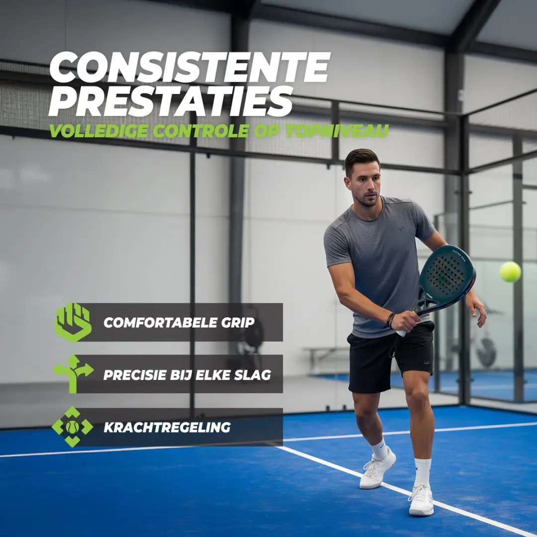 Virtufit Fusion Pro Padelracket - 365g EVA Kern 18K Carbon - Zwart/Grijs