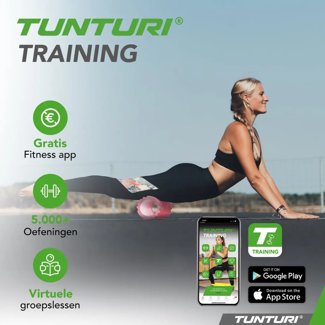 Tunturi Yoga Grid Foam Roller 33cm - Rose Goud