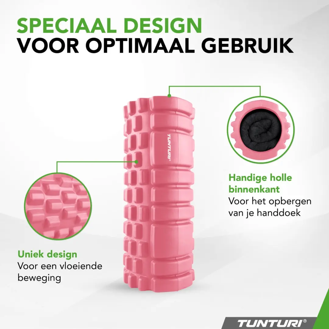 Tunturi Yoga Grid Foam Roller 33cm - Rose Goud