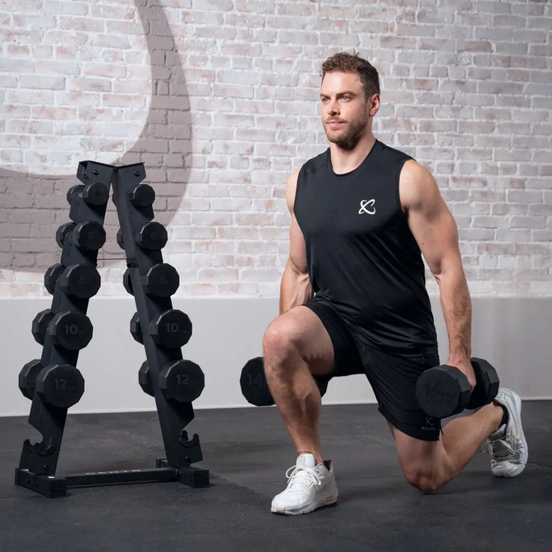 Centr Dumbbell Tower Halterset 4-14kg - 12-delig - 6 Paar - Zwart