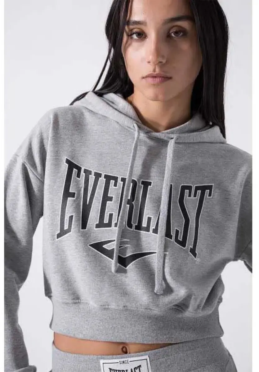Everlast Cropped Hoodie Logo - Grijs - L