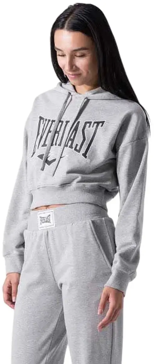 Everlast Cropped Hoodie Logo - Grijs - L