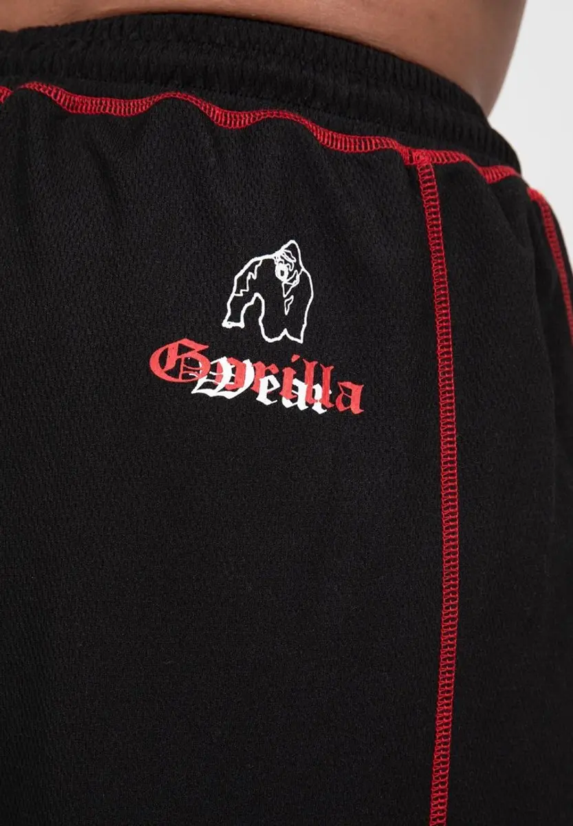 Gorilla Wear Marlow Mesh Pants Trainingsbroek L/XL - Zwart/Rood