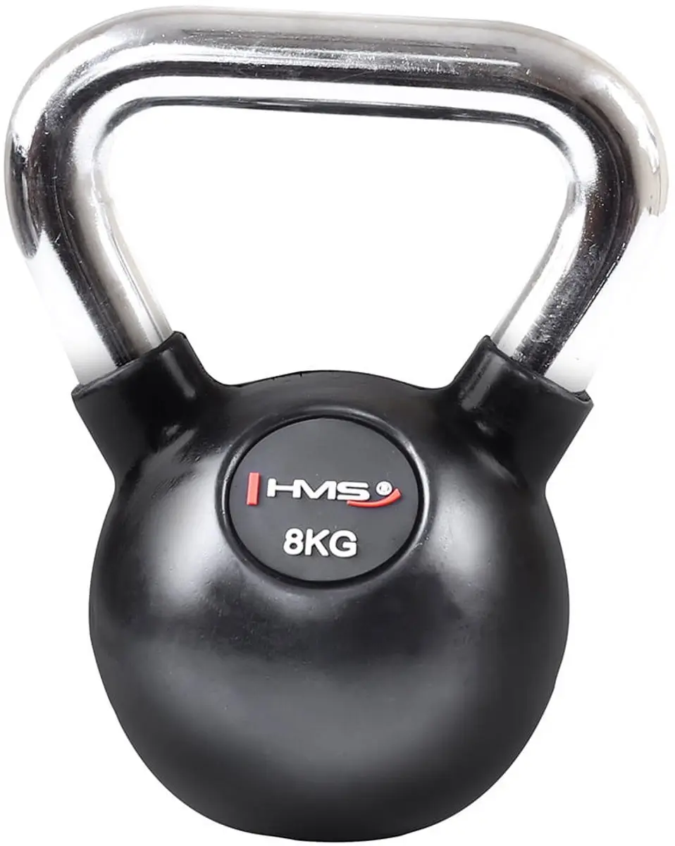 HMS KGC Serie Verchroomde Rubber Kettlebell - Gietijzer - 1 Stuk