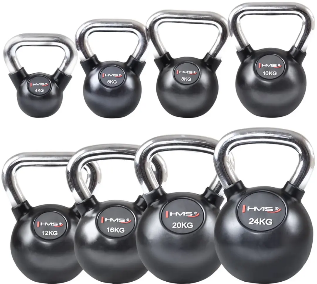 HMS KGC Serie Verchroomde Rubber Kettlebell - Gietijzer - 1 Stuk