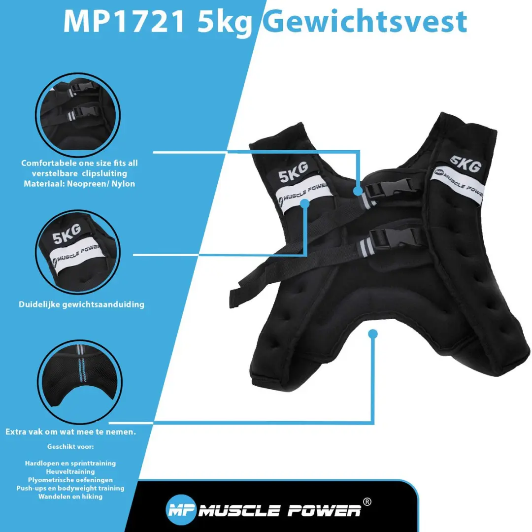 Muscle Power Gewichtsvest 5 kg - One Size