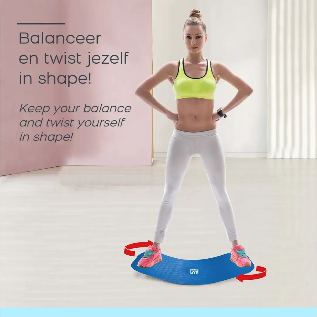 Orange Gym Core Fit & Twist Balance Board Blauw - afbeelding 6 van 6
