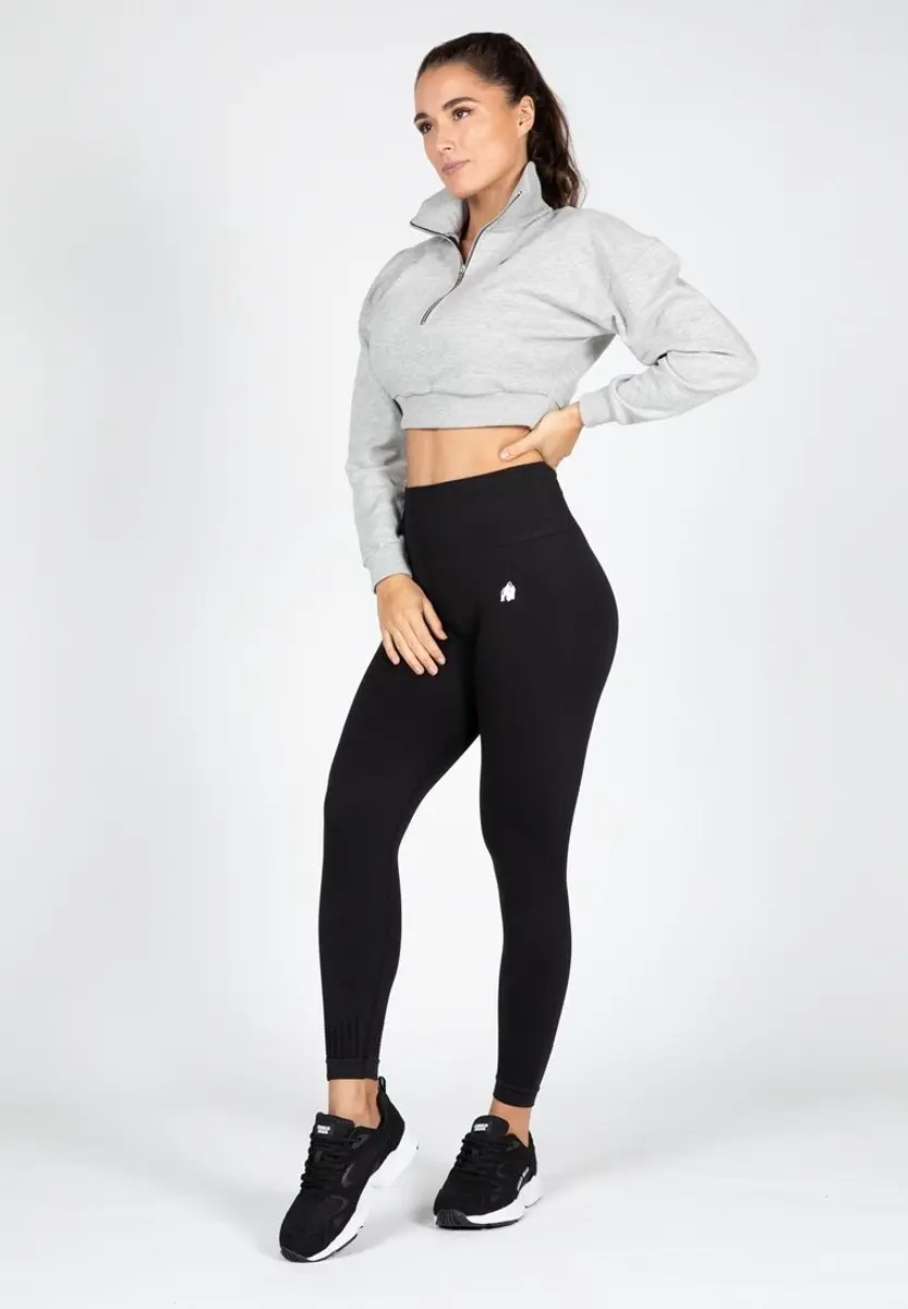 Gorilla Wear Ocala Cropped Half-Zip Sweatshirt - Grijs XL