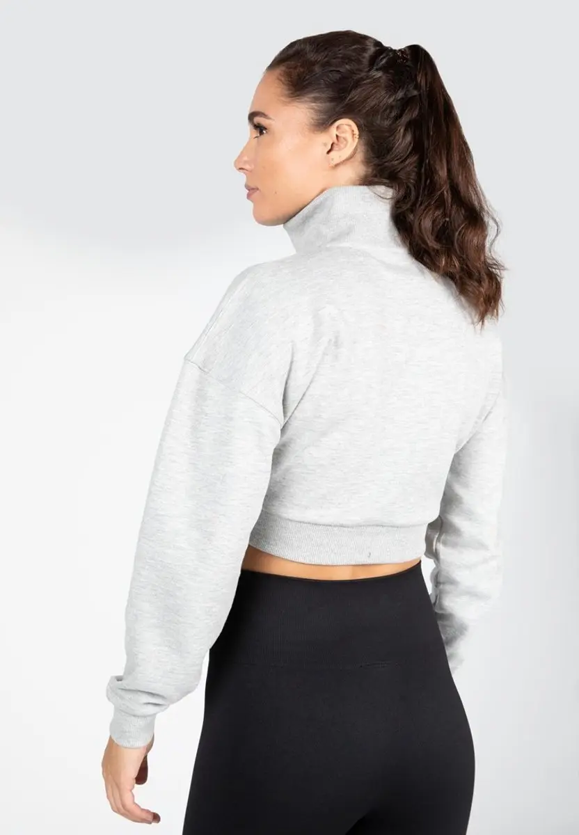 Gorilla Wear Ocala Cropped Half-Zip Sweatshirt - Grijs XL