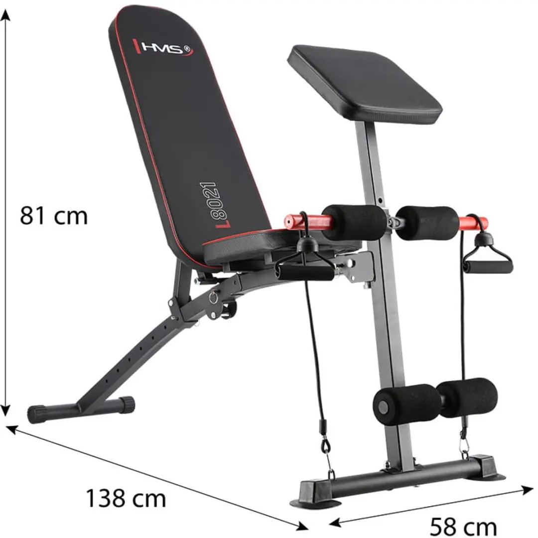 HMS L8021 Fitnessbank - Multifunctioneel - Zwart/Rood