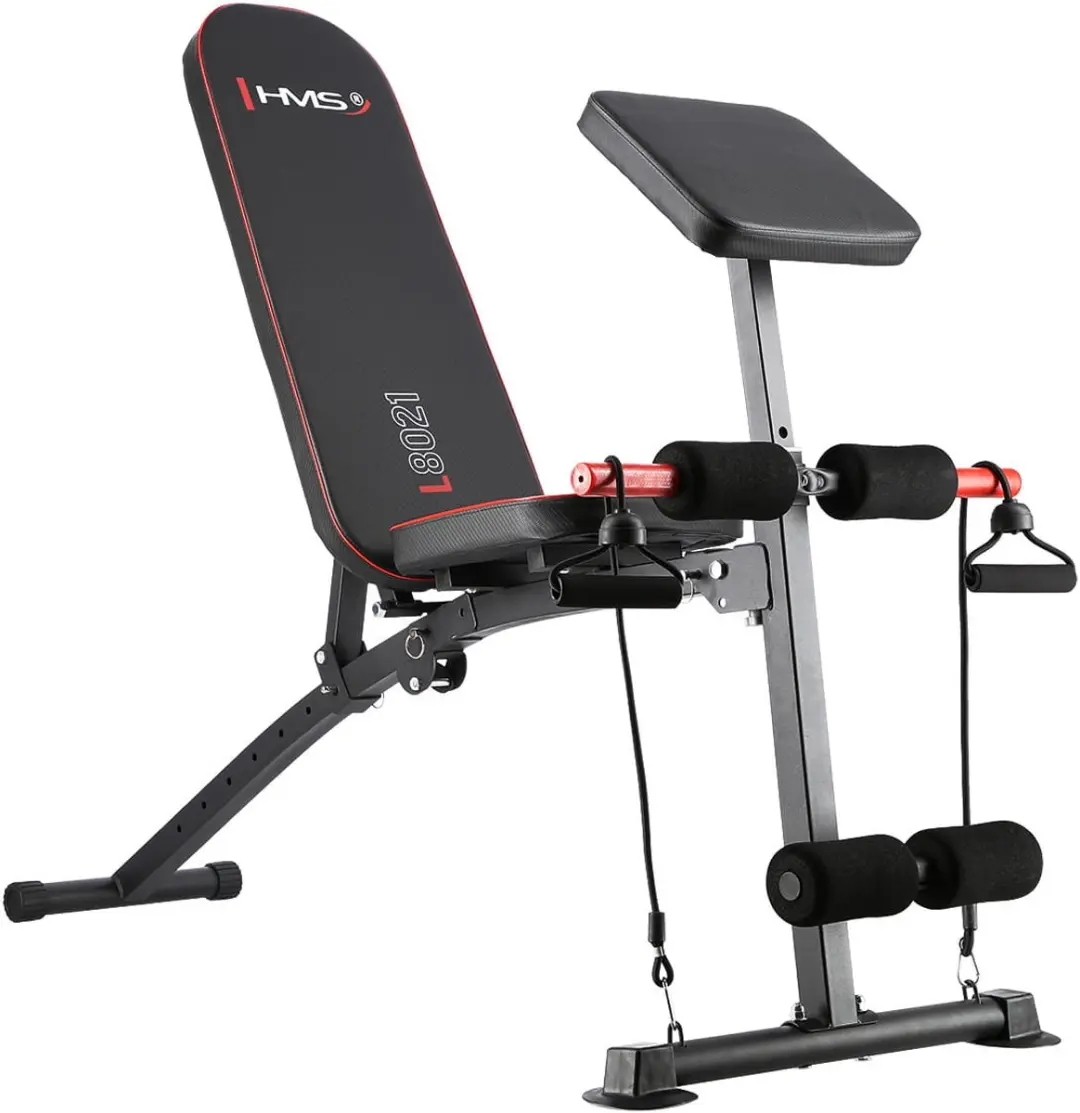 HMS L8021 Fitnessbank - Multifunctioneel - Zwart/Rood
