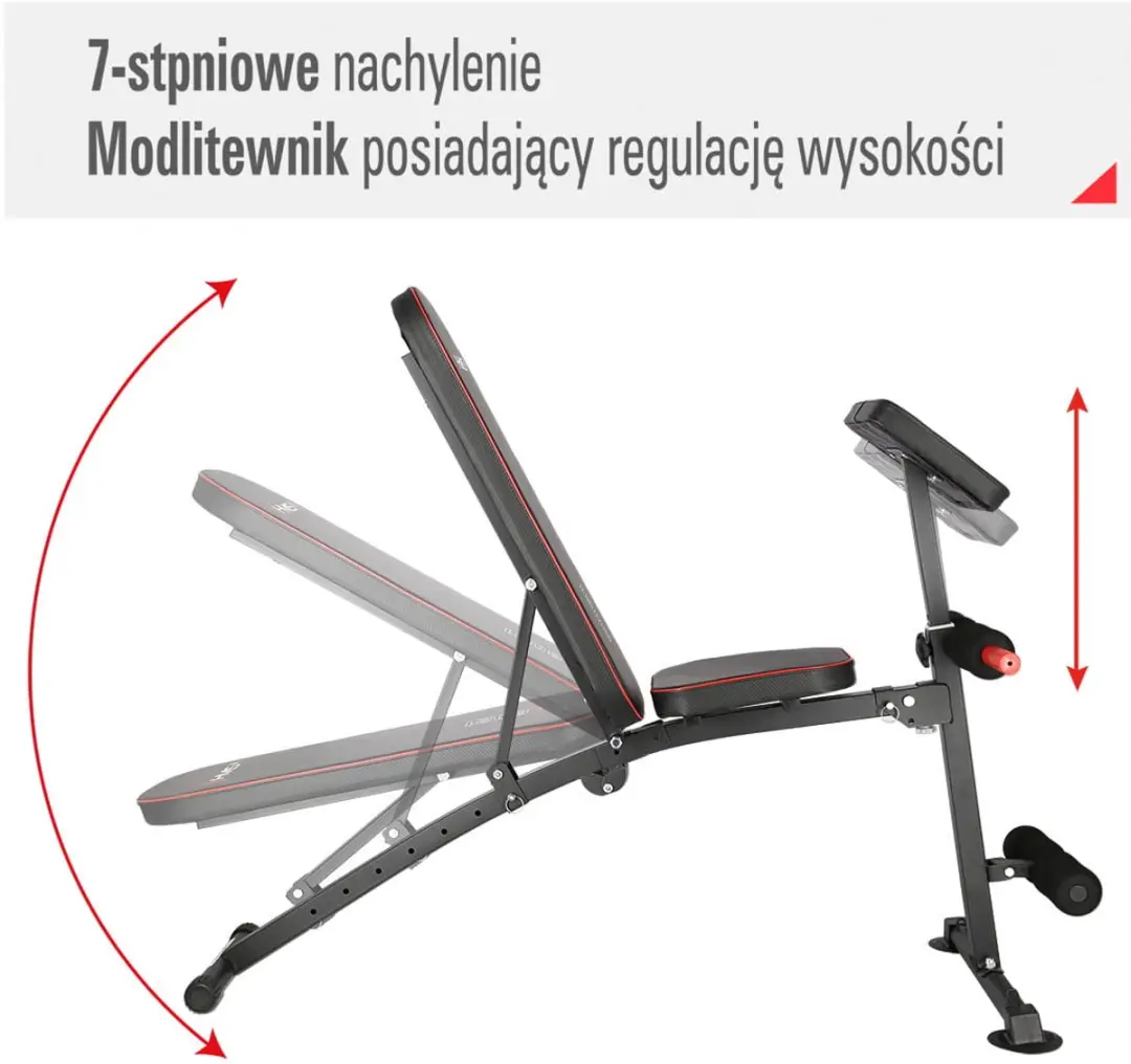 HMS L8021 Fitnessbank - Multifunctioneel - Zwart/Rood