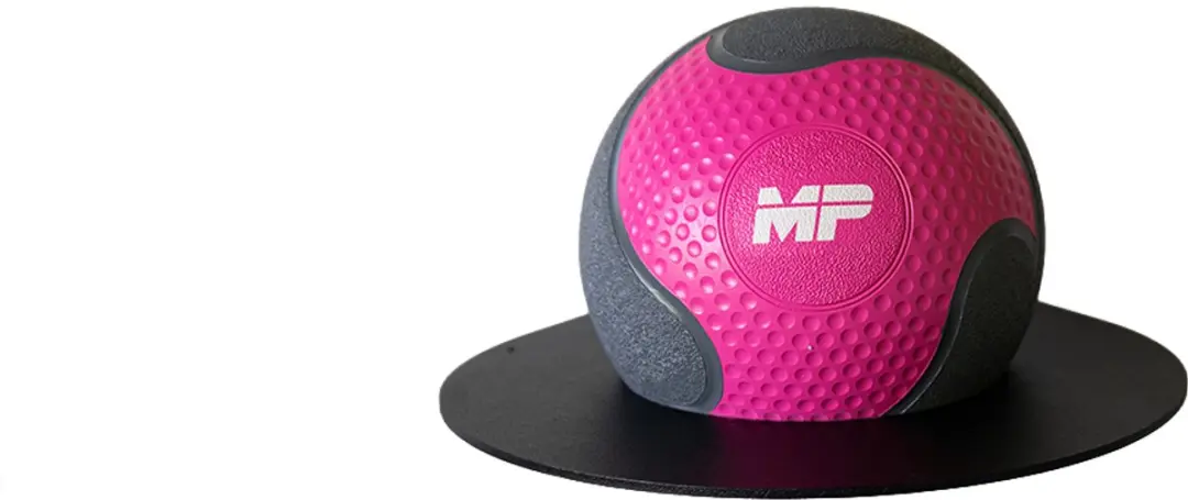 Muscle Power Rubber Medicijnbal 1 kg - Grijs/roze