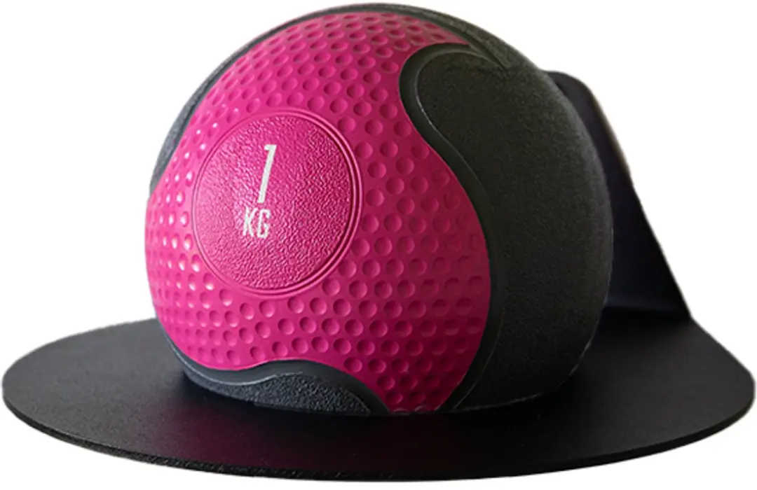 Muscle Power Rubber Medicijnbal 1 kg - Grijs/roze