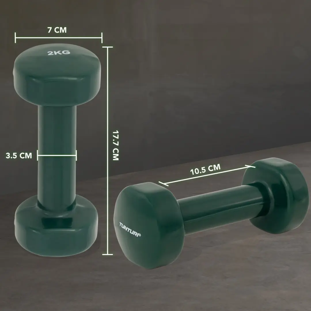 Tunturi Dumbbellset 2x2,0 kg - Groen