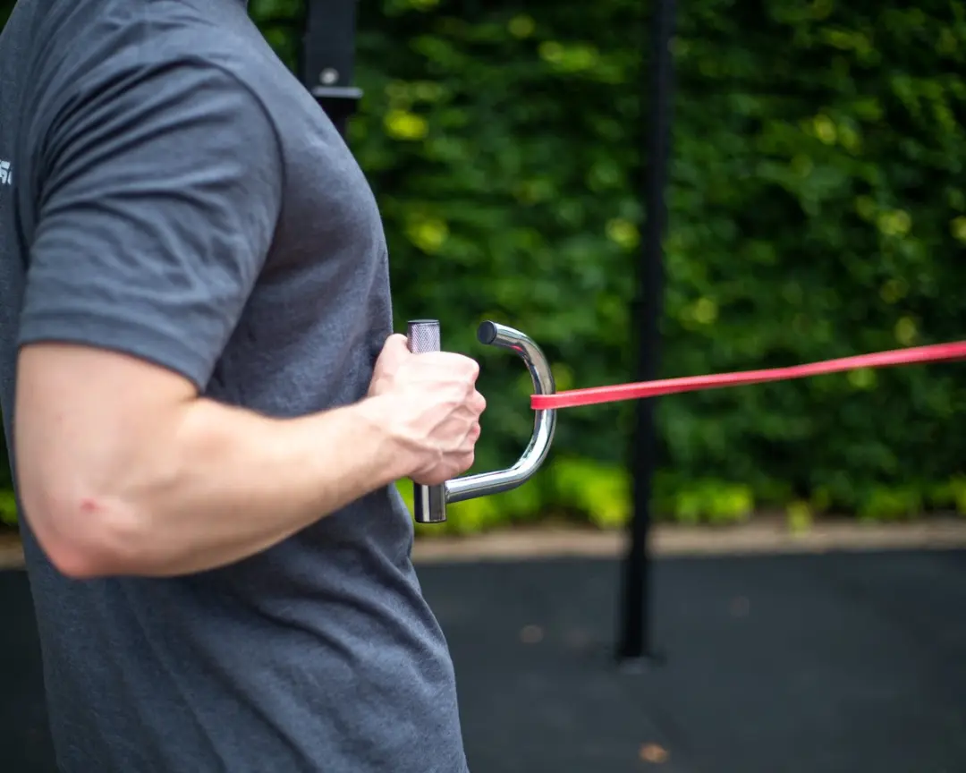 Muscle Power Weerstandsband Handgreep - Zilver/Zwart