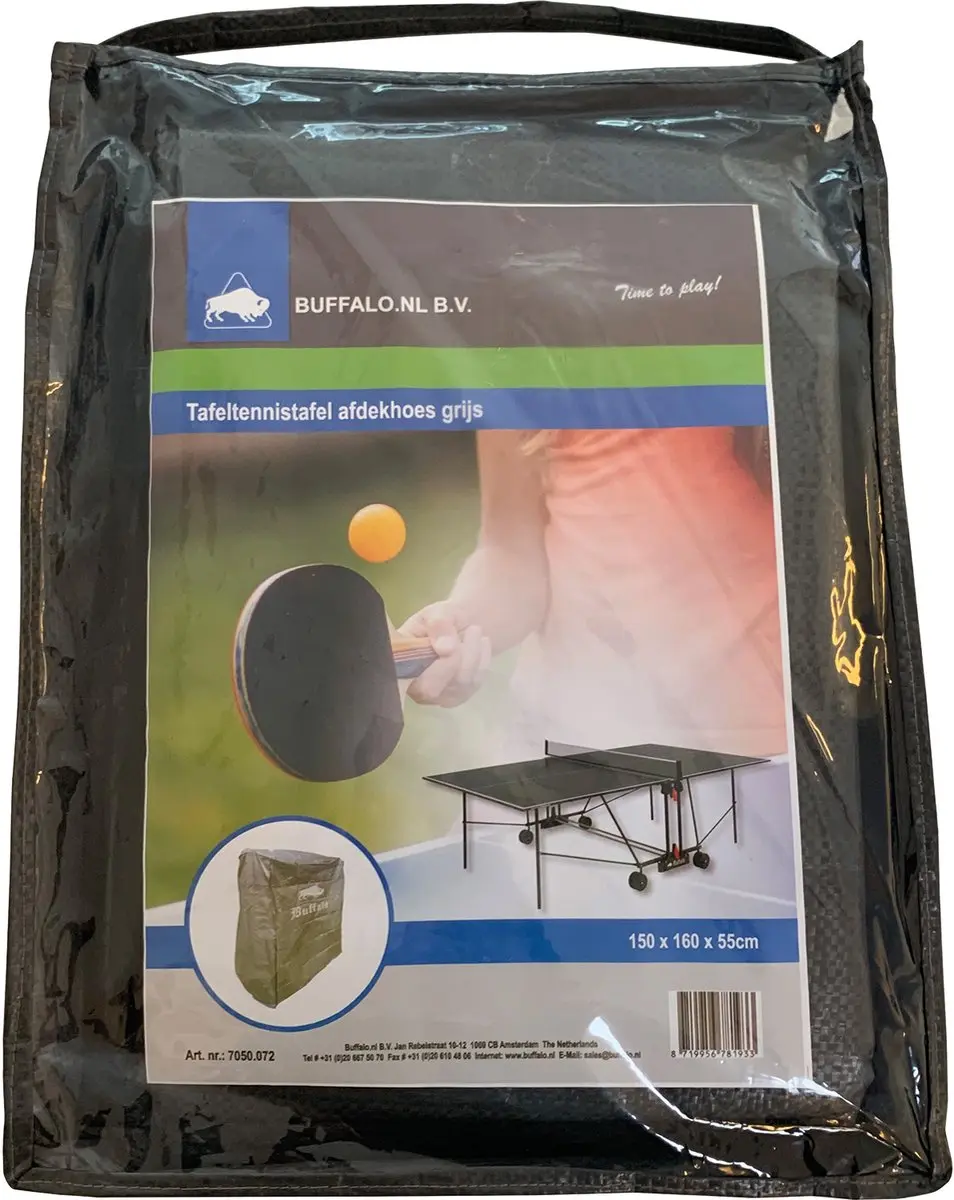 Buffalo Tafeltennistafel Afdekhoes - 160cm - Grijs