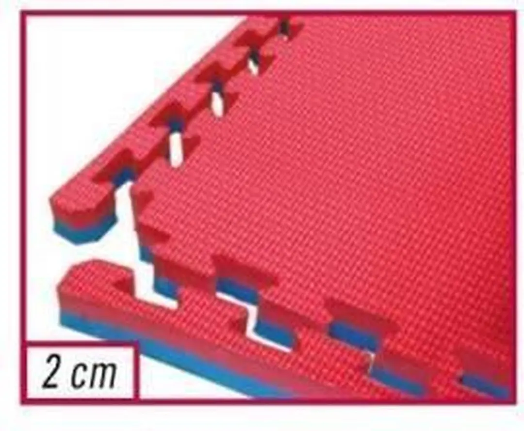 Toorx Vechtsportmat 1m² 2cm - 100x100cm - Blauw/Rood