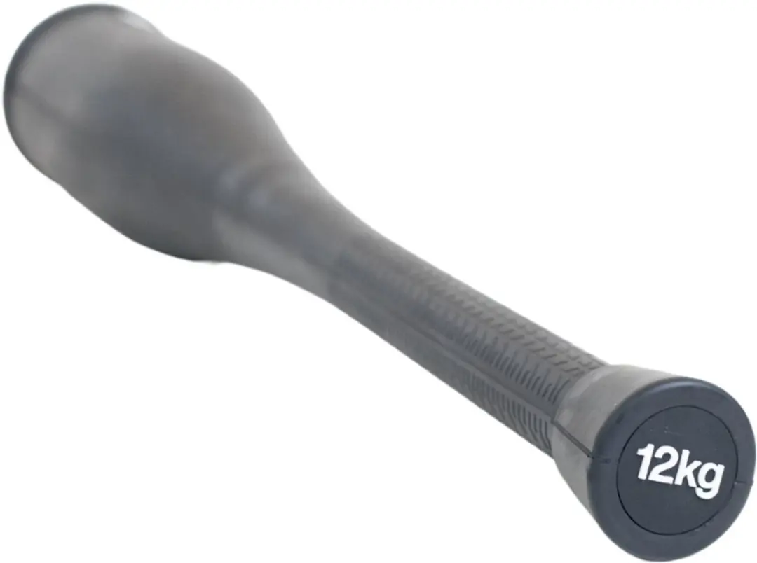 Muscle Power Rubber Clubbell 12kg - Zwart - afbeelding 6 van 6