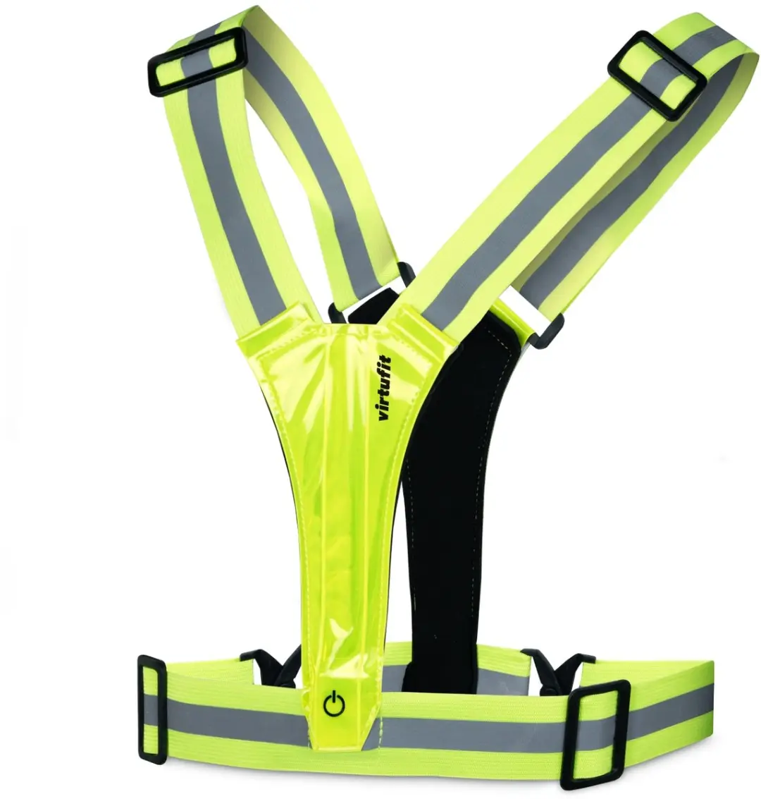 Virtufit Reflecterend Hardloopvest met LED - Geel - Rood