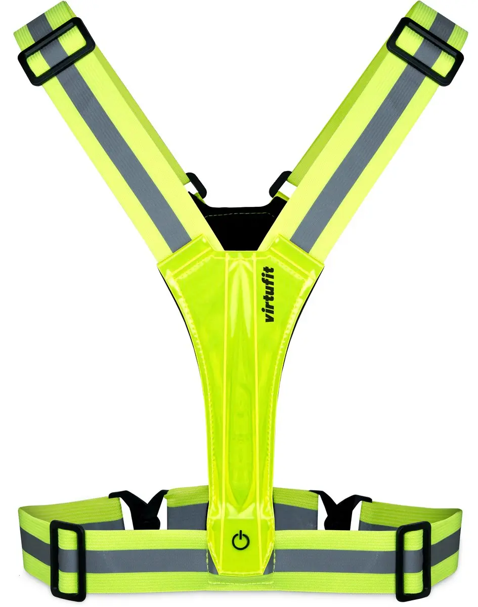 Virtufit Reflecterend Hardloopvest met LED - Geel - Rood