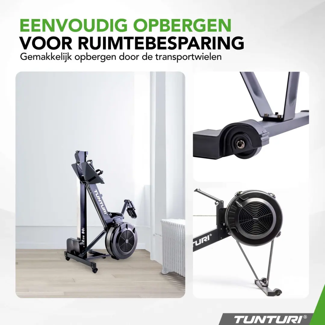 Tunturi Fitrow 80i Roeitrainer - 10 Niveaus - Bluetooth - Zwart/Zilver
