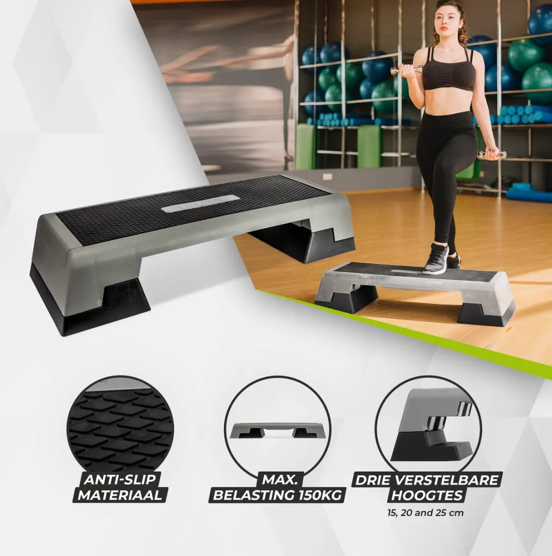 VirtuFit Aerobic Stepper VF03020 - Verstelbaar - Grijs/Zwart