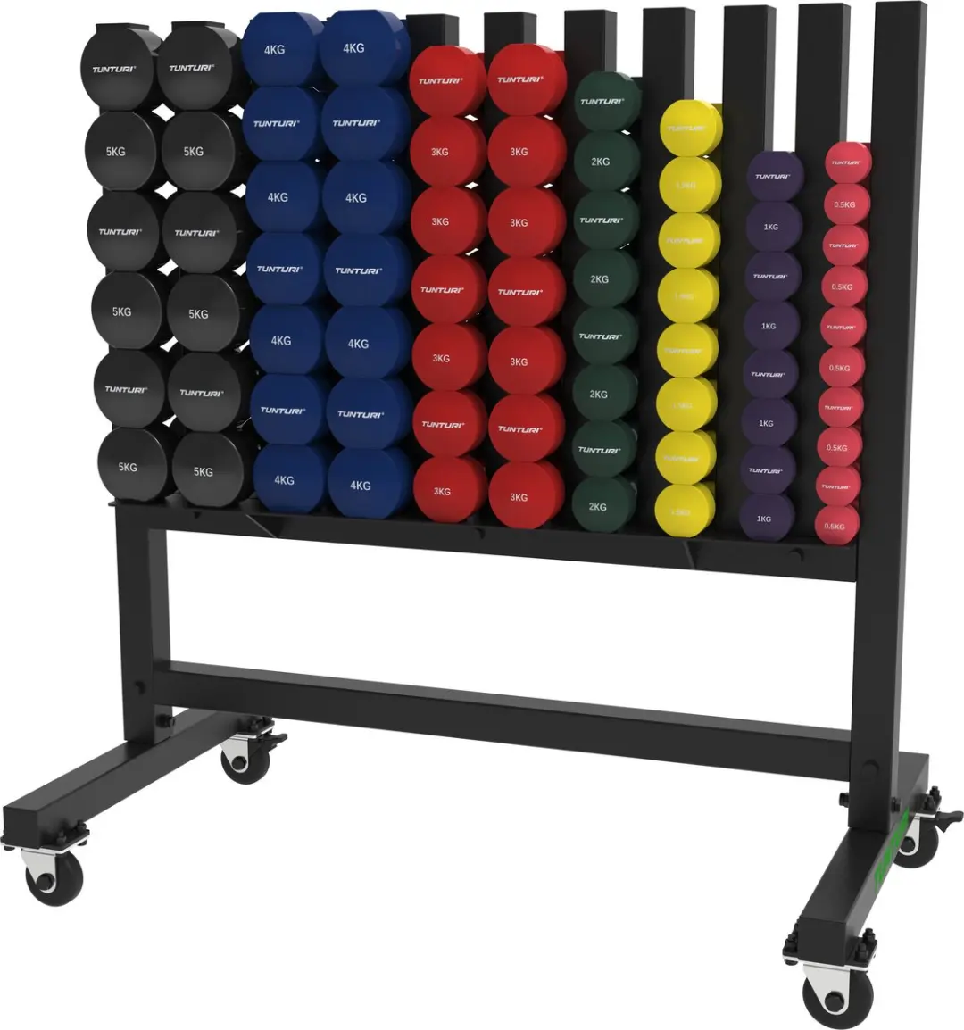 Tunturi Pro Dumbbellrek 30 Sets - Zwart