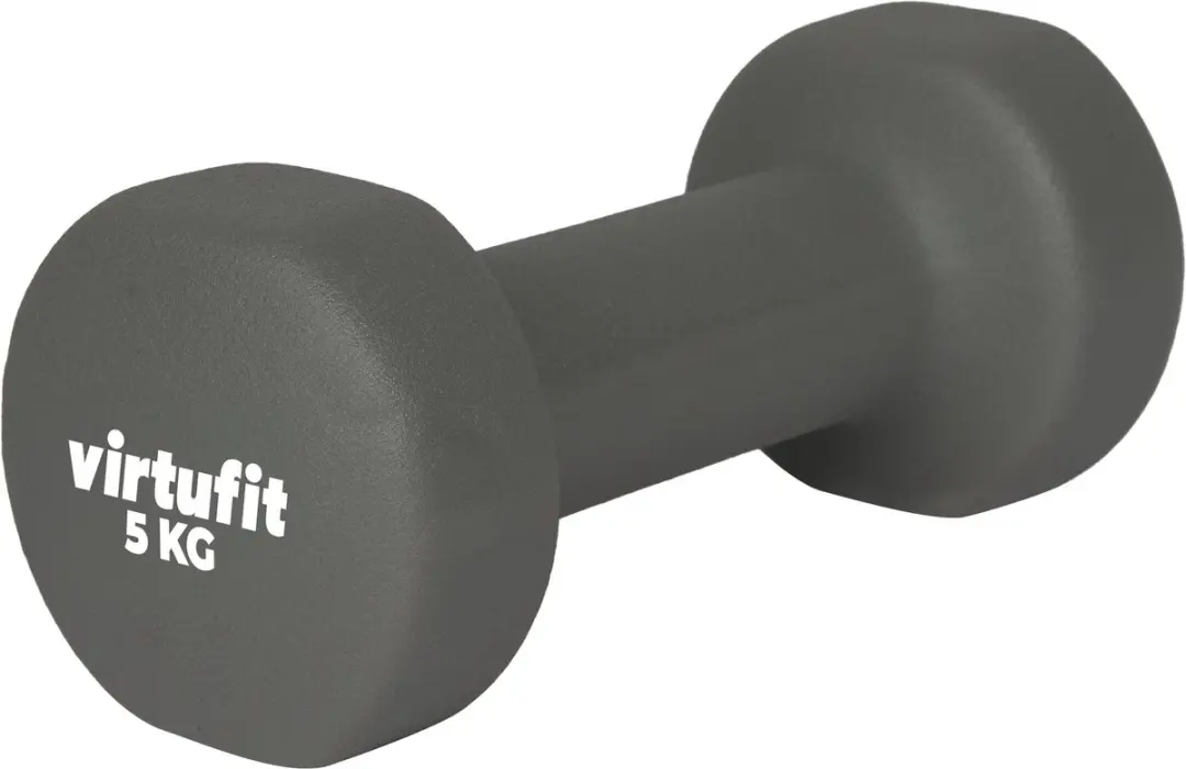 VirtuFit Vinyl Dumbbell Pro Set 2x 5kg - Zwart