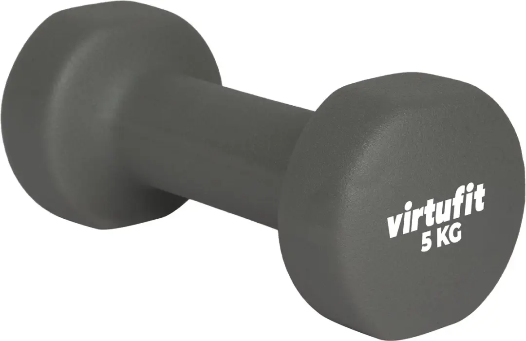 VirtuFit Vinyl Dumbbell Pro Set 2x 5kg - Zwart - afbeelding 6 van 6