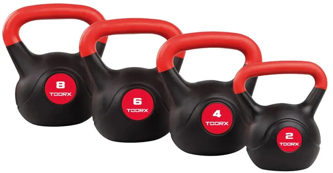 Toorx Fitness PVC Kettlebell Set 4-delig - 2/4/6/8 kg - Rood/Zwart