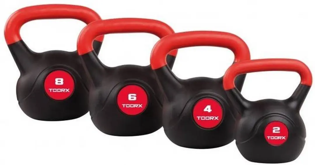 Toorx Fitness PVC Kettlebell Set 4-delig - 2/4/6/8 kg - Rood/Zwart