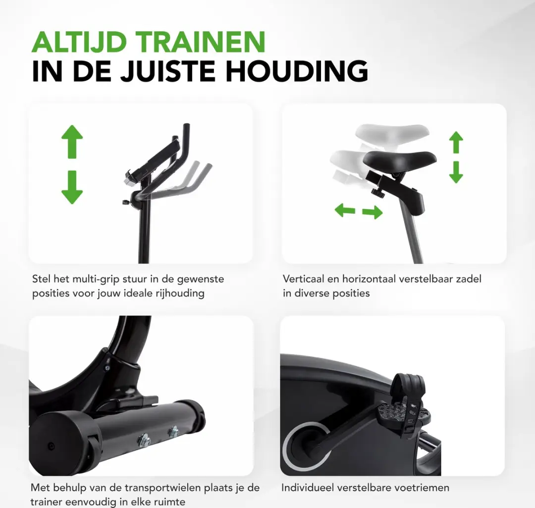 Tunturi FitCycle 40i Hometrainer - 16 Niveaus - 23 Programma's - Zwart