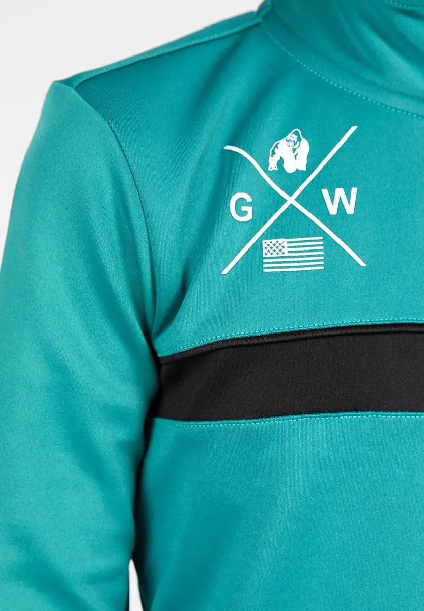 Gorilla Wear Vernon Kids Trainingsjas 164 - Groen/Blauw