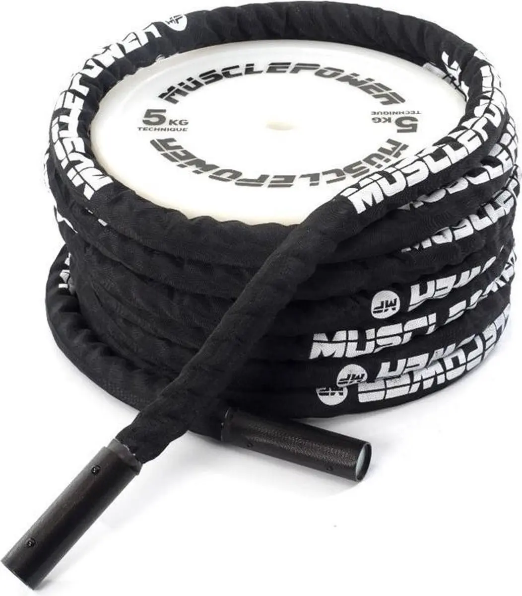Muscle Power Battle Rope Deluxe 15m - Zwart