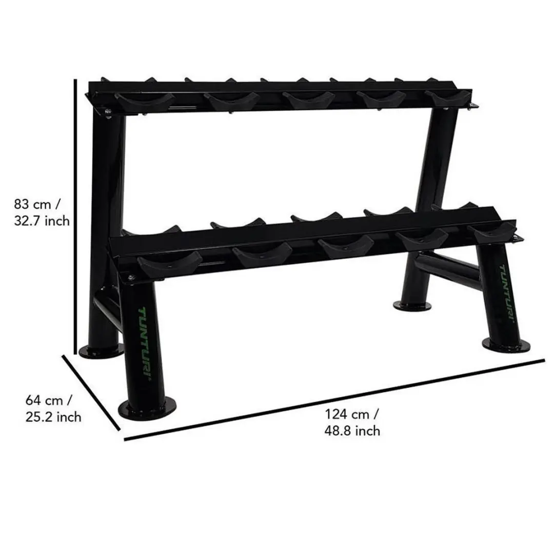 Tunturi Pro Dumbbell Opbergrek Staanders - Zwart